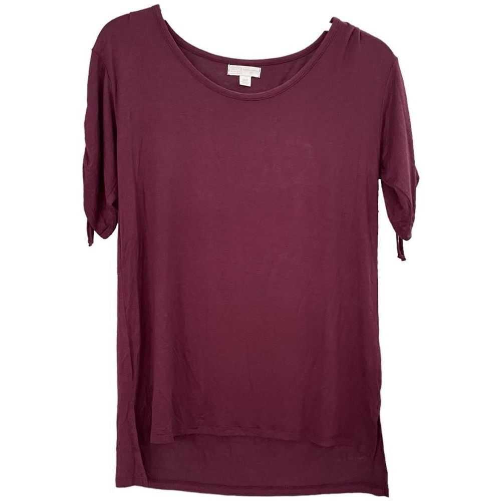 14Th & Union Women's Top Scoop Neck Lace Up Sleeve Blouse Size Extra Small NWT